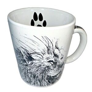 VTG Zakanaka 1994 Lion Panthera Leo Info White/Black Coffee Mug Cup South Africa